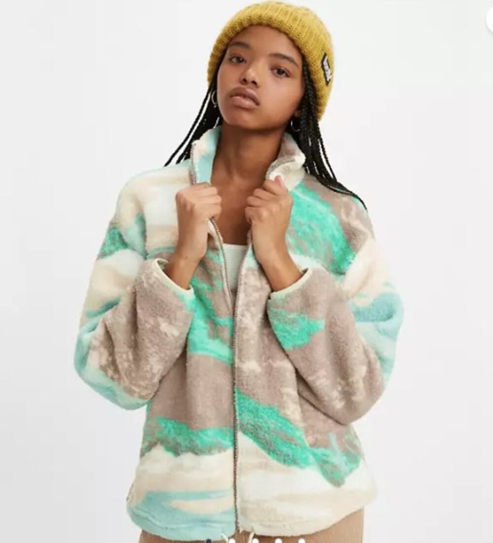 Levi's Multicolor Atlas Full Zip Sherpa Sweatshirt Size XS
